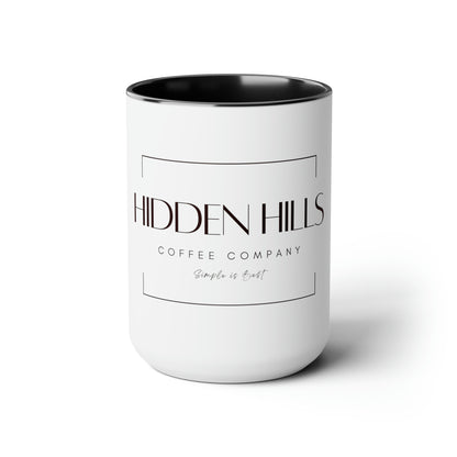 Two-Tone Hidden Hills Coffee Co. Coffee Mugs, 15oz